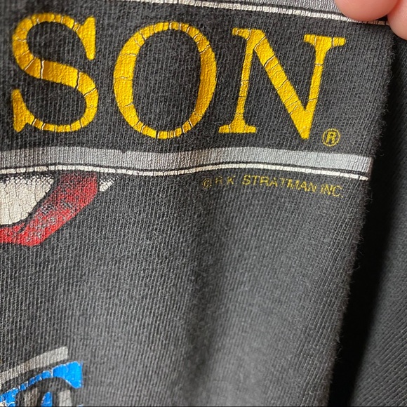 1980s Harley-Davidson Wolf & Flags Mens Shirt XXL - Picture 4 of 10